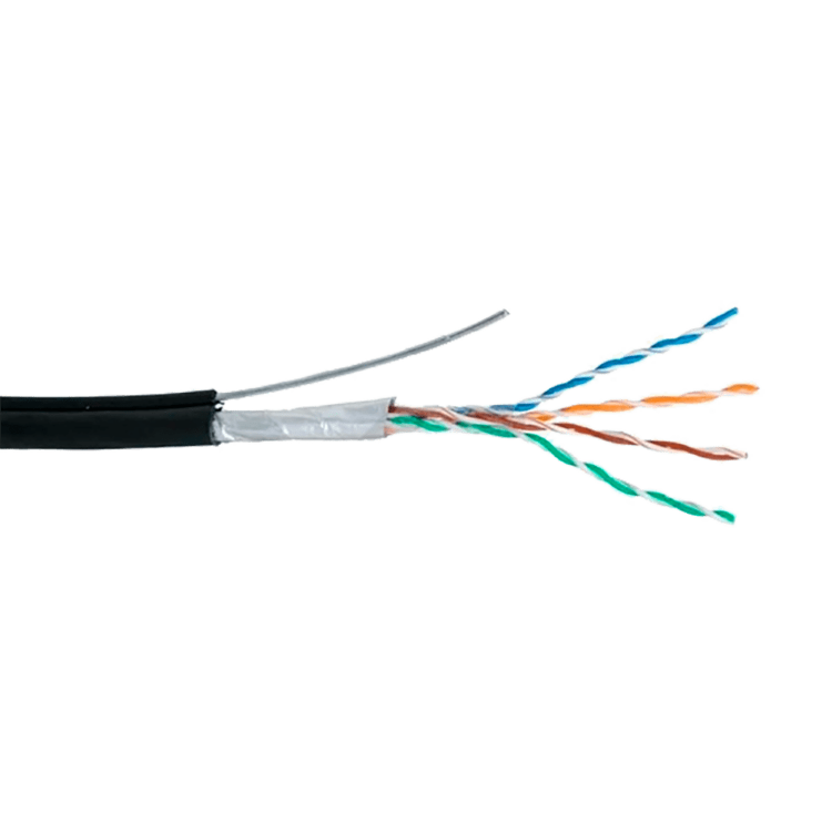 Кабель DIVISAT FTP 4PR 24AWG Cu CAT 5e, OUTDOOR +ТРОС (0,48) 305м