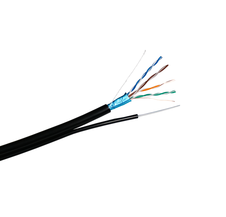 Кабель FTP CAT 5E CU 4x2x0,50 CU PE ВНЕШНИЙ С ТРОСОМ (МЕДНЫЙ)  